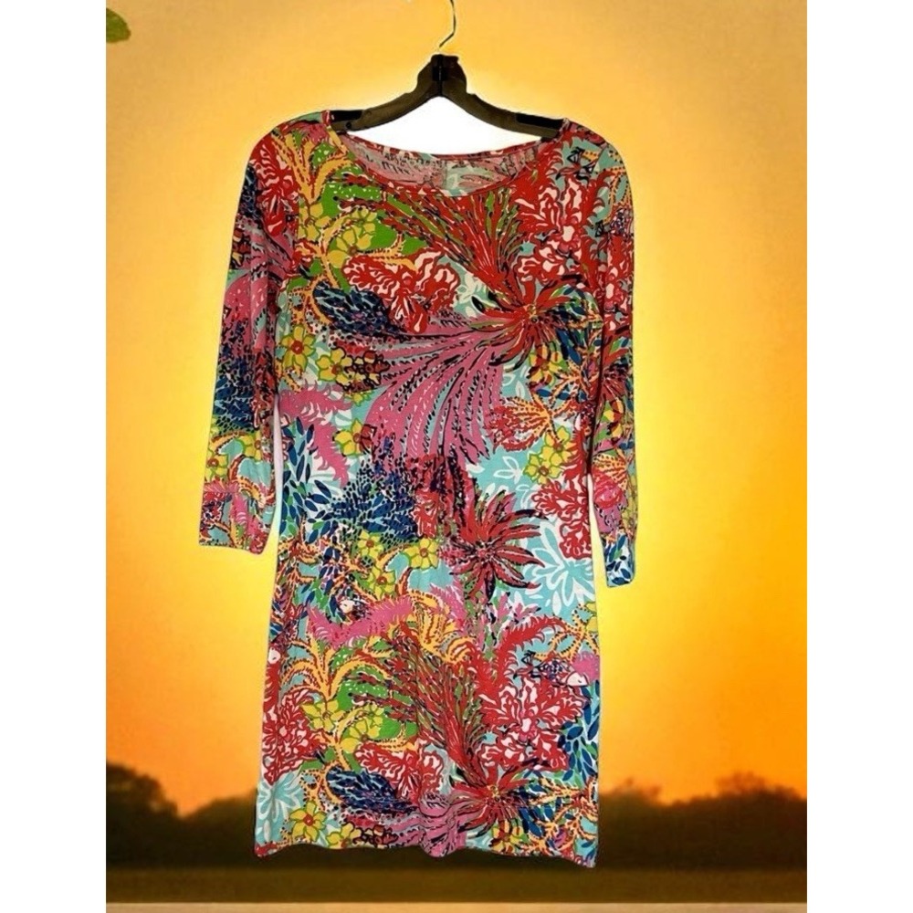 Lilly Pulitzer Multicolor Floral Midi Dress - Pink, Green, Blue, Red